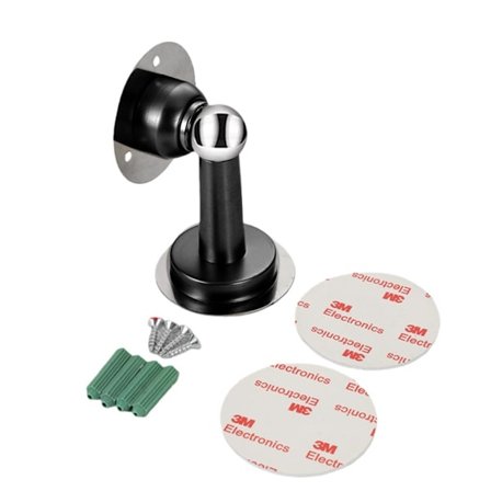Magnetisk dørstopper i rustfrit stål uden boring med 3M-klæbemiddel - Sikker og lydløs Black