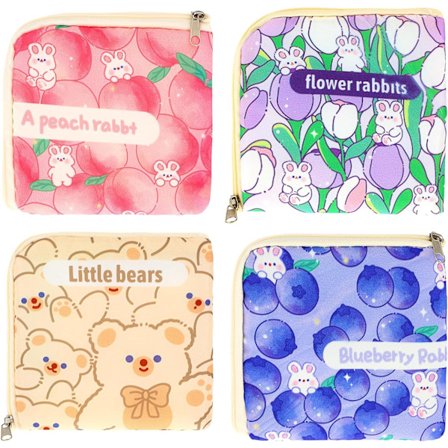 4 stk. Sanitært Bind Opbevaringspose, Bærbar Periodepose Sød Tegneserie Tampon Pung