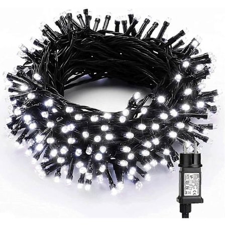 Julbelysning Inomhus Utomhus, 20M 200 LED Kallvit Elektrisk Ljusslinga 8 Lägen Vattentät LED-belysning för Juldekoration Fest Bröllop