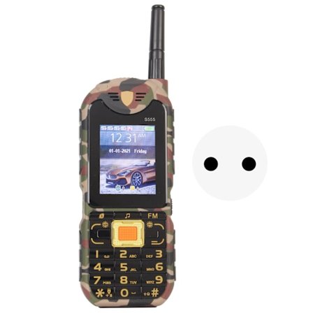 S555 2G Mobiltelefon Låst opp for Eldre Store Knapper 2,2 Tommer Senior Grunnleggende Telefon Høy Volum 4 Kort 4 Standby 4800mAh 100‐240V