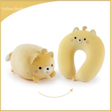 Pehmeä mukava matkatyyny Penguin sarjakuva hiukkasten muodonmuutos, kaksi yhdessä kaksikäyttöinen Yellow Cat 30*32cm