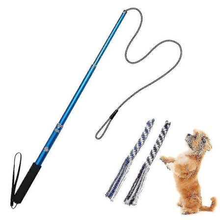 Utrekkbar Flirt Pole Tau Trekke Hundeleke, Utendørs Interaktiv Leke, Morsom Jagehale-erteleke og Treningsapparat-