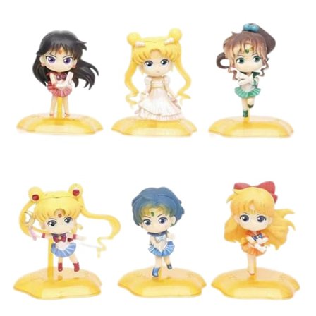 6 stk. Sailor Moon figurlegetøj søde piger mini actionfigurer børn fødselsdagsgaver 6 stk.