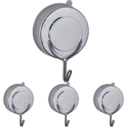 Fjernbare sugekopper tunge, dusjkroker med sugekopp for baderomshenging av kappe badehåndkle, klebrige kroker skruefrie ingen boring 4 stk