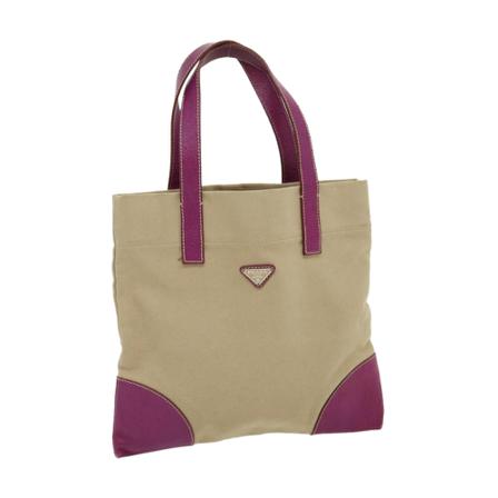 Prada Vintage, Pre-owned Handbag Beige, Dames, Maat:ONE Size,Canvas