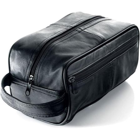Sort læder toilettaske til mænd/Herre toilettaske