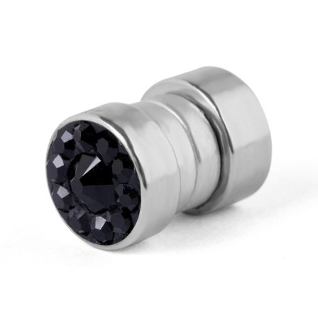 Kolczyk magnetyczny z czarnym kryształem 6 mm dla mężczyzn - Kolczyki magnetyczne