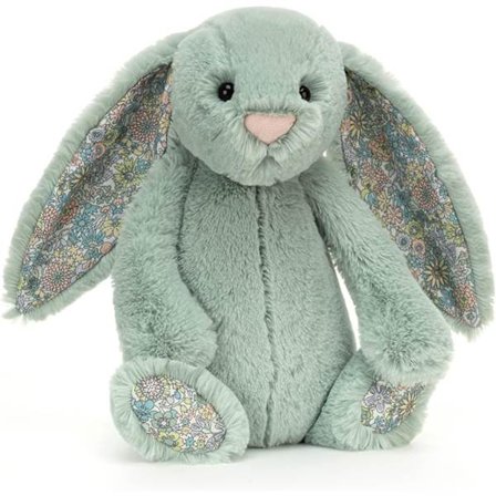 Jellycat Grønn Blomstrete Kanin Flat Leke, medium størrelse, 36cm