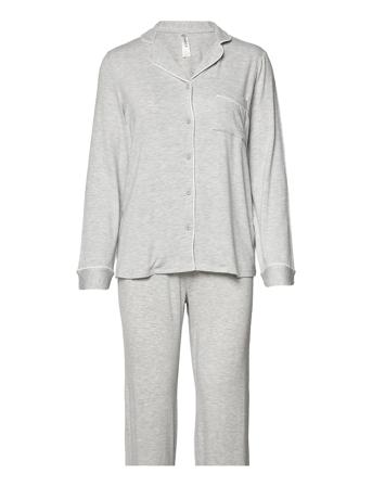 Soft Piping Pj Jersey Viscose Grey Lindex