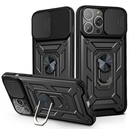 IC iPhone 13 Mini - CamShield Armor Hybrid Ring Skal - Svart