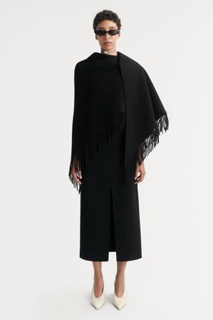Soft Goat - Woven skirt - Cashmere skirt - XL - Black