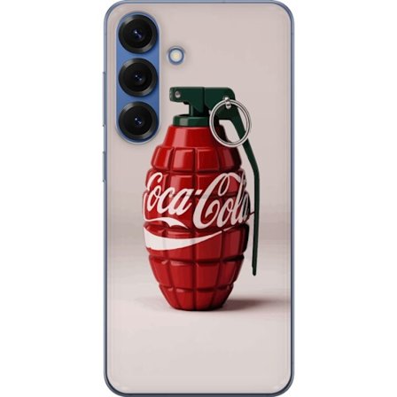 Kompatibel Mobilcover til Samsung Samsung Galaxy S25+ Kunstnerisk illustration af Coca Cola granatæble i rødt og grønt, pop art inspireret motiv me