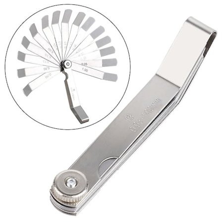 16-teräinen rakotulkki, metrinen raon täyteaine, 0,05-1 mm paksuus, ruostumaton teräs