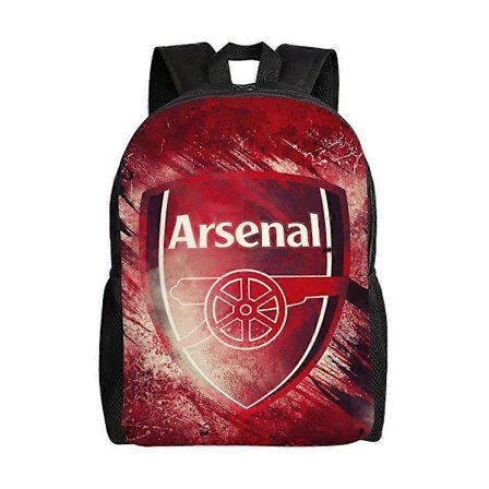 JD406 Arsenal F C Rygsæk Teenager Skoletaske Canvas Notebook Rygsæk Unisex Sort Sort