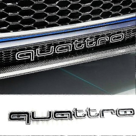 Kul Quattro Logo Badge Emblem Bilklistremerke Front Grill Nedre Trim For Aud-i A6 A7