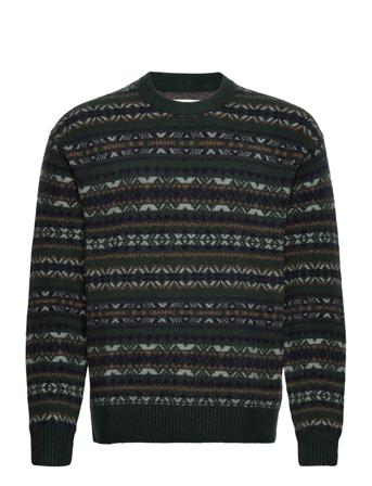 Anf Mens Sweaters Strikket Trøje Med Rund Hals Grøn Abercrombie & Fitch
