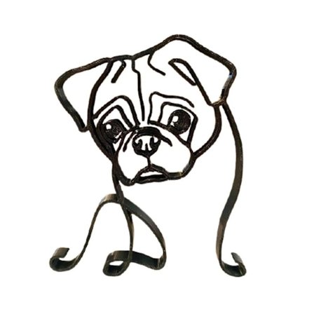 Abstrakti koirakoriste moderni eläinveistos A A