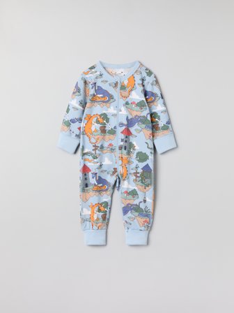 Pyjamahaalari lohikäärmekuviolla Polarn O. Pyret 74|80 lastenvaatteet blue