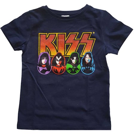 Kiss Barn/Barn Logo, Ansikten & Ikoner Bomull T-shirt 11-12 År