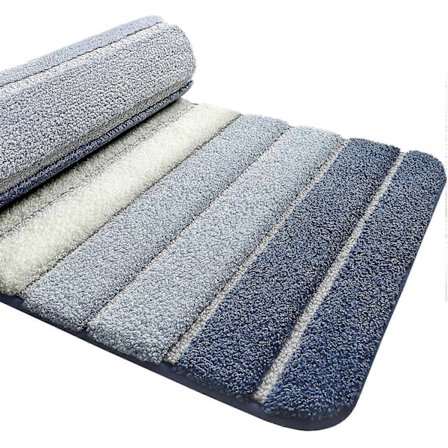 Halkfri Badrumsmatta, Extra Mjuk Badrumsmatta, Maskintvättbar, Vattenabsorberande, 40 x 60 cm, Blå