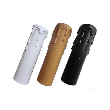 10 st Vintage Ljusdroppsplastöverdrag 30 * 100 mm Rör Kronljussockelöverdrag Kronljusvägglampa Hängande Dekoration för svart 25*100MM