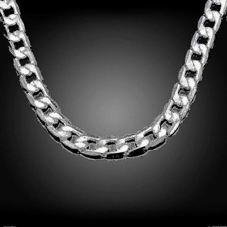 925 Sterling Silver Herrhalsband 20/24 Tum Klassisk 8mm Kedja Lyxsmycken Bröllop Jul G z