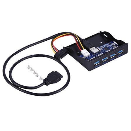 4 portar USB 3.0 metall diskett frontpanel hub expansions SATA strömkabeladapter