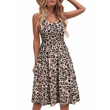 Dam Casual Sommarklänning Strandklänning, XXL Bomull