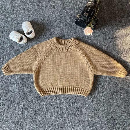Barn Enfärgade Tecknat Print Toppar Chunky Stickad Sweatshirt