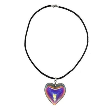 Punk Musta Köysiketju Lasisydän Riipus Choker Kaulakoru Syntymäpäiväkoriste