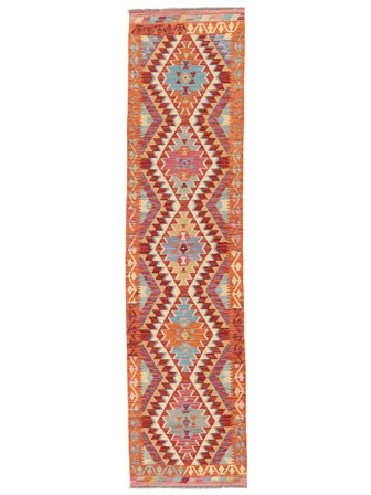 Käsinkudottu Kelim Afghan Old Style Matot 74X301