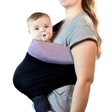 Mors bæresjal, baby carrier, pustende ergonomisk baby for baby 2 til 36 måneder (svart)