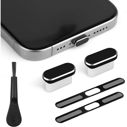 5 stk. USB C Støvprop til iPhone 15/16 Serien, Inkluderer Type-C Portprop & Højttaler Støvdæksel & Opladningsport Rengøringsbørste Telefon