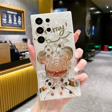 Tegneserie Etui til Samsung og Bling Sparkle Telefonholder Sød Telefon Etui til Piger Kvinder