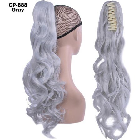 Brasiliansk Hästsvans, Hästsvansförlängningar vågiga – grå-Grå