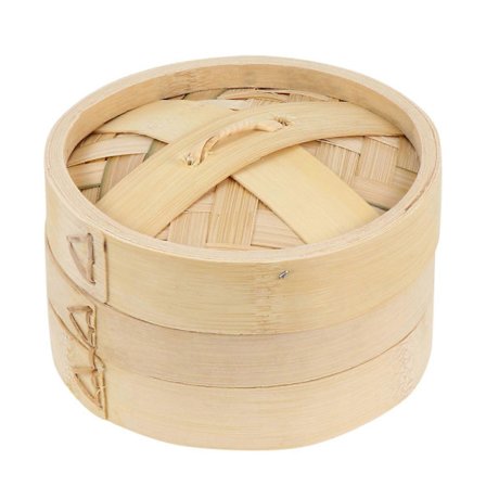 Rustfrit stål sæt træ dampkurv dumpling dampkurv bambus dampbakke bagværk dampstativ bambus mad dampkoger