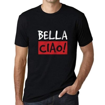 Bella Ciao T-shirt herr Vintage svart T-shirt