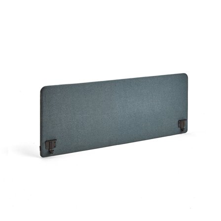 Tischteiler ZONE, schwarze Halterungen, 1800x650x36 mm, Stoff Etna, Petroleumblau