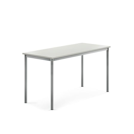 Desk SONITUS, 1400x600x720 mm, grey high pressure laminate, alu grey