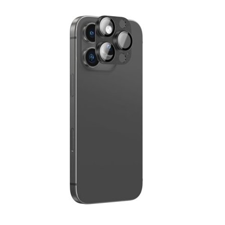 AmazingThing Aviation-Grade Alloy Lens i Herdet Glass til iPhone 16 Pro / 16 Pro Max - Sort