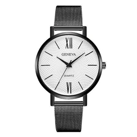 Personalisert Kreativ Trykk Kvinners Klokker Romersk Skala Mote Mesh Rem Kvarts Klokker Kvinner