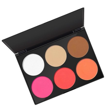 Face Blush Palette med Fin Pulvertekstur i 6 Farger for Sminke