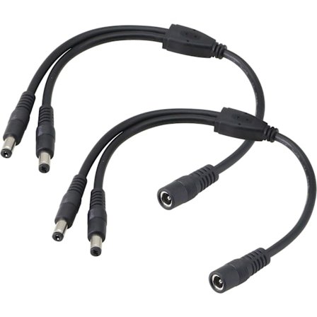 5.5/2.1MM 12V DC Splitter Power Cable 1 Male till 2 Female Con