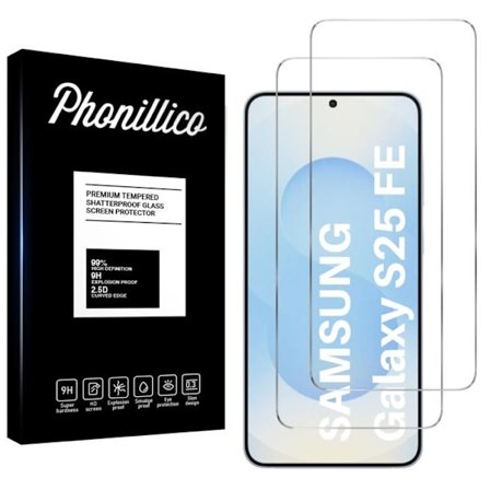 Härdat Glas för Samsung Galaxy S25 FE [Pack 2] Skyddsglasfilm Phonillico