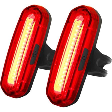 100 Lumen 2-pak sykkelbaklys, kraftig rød/blå 6 moduser LED sykkellys