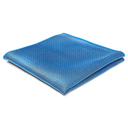 Pañuelo de bolsillo de seda azul con lunares para hombres - Pañuelos de bolsillo estampados