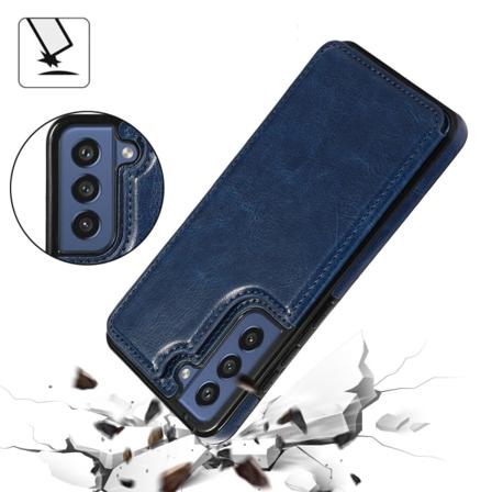 Samsung Galaxy S21 FE - Skal med Korthållare Marinblå