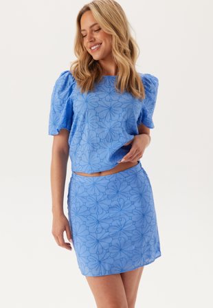 Object Collectors Item - Objilly Mw Short Skirt - Cornflower Blue - Kläder - - Bubbleroom