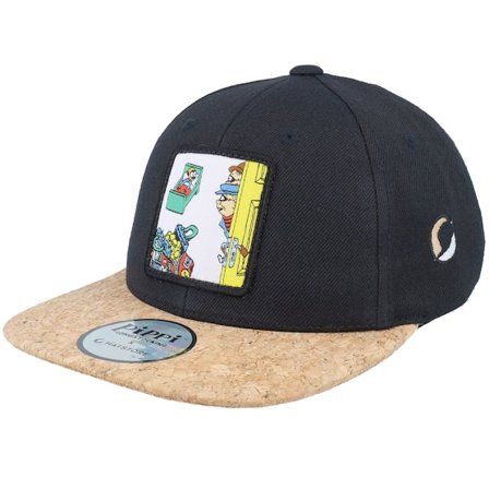 Pippi Långstrump - Svart snapback Keps - Kids Tjuvar Black/Cork Snapback @ Hatstore