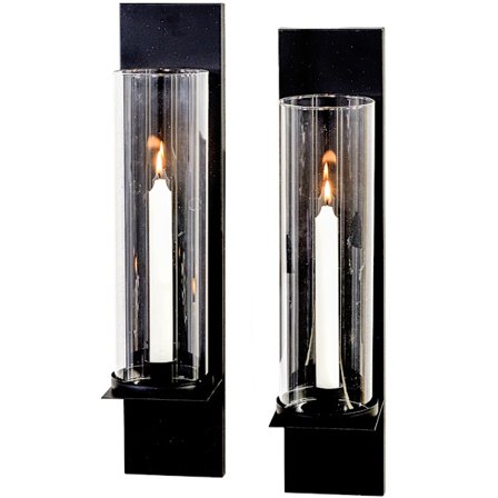 Lampett vägglykta smide 2-pack lykta ljuslykta väggljusstake